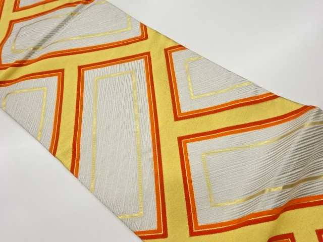 JAPANESE KIMONO / VINTAGE FUKURO OBI / WOVEN HIGAKI PATTERN